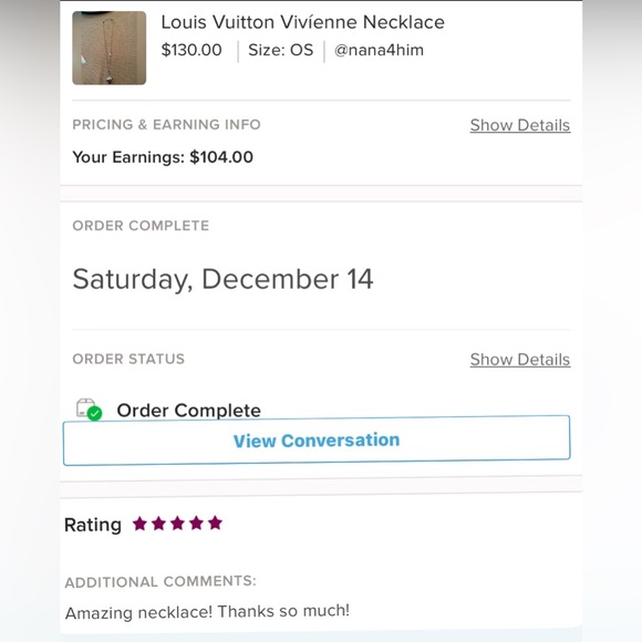 COPY - Louis Vuitton Vivían Necklace - Picture 7 of 7